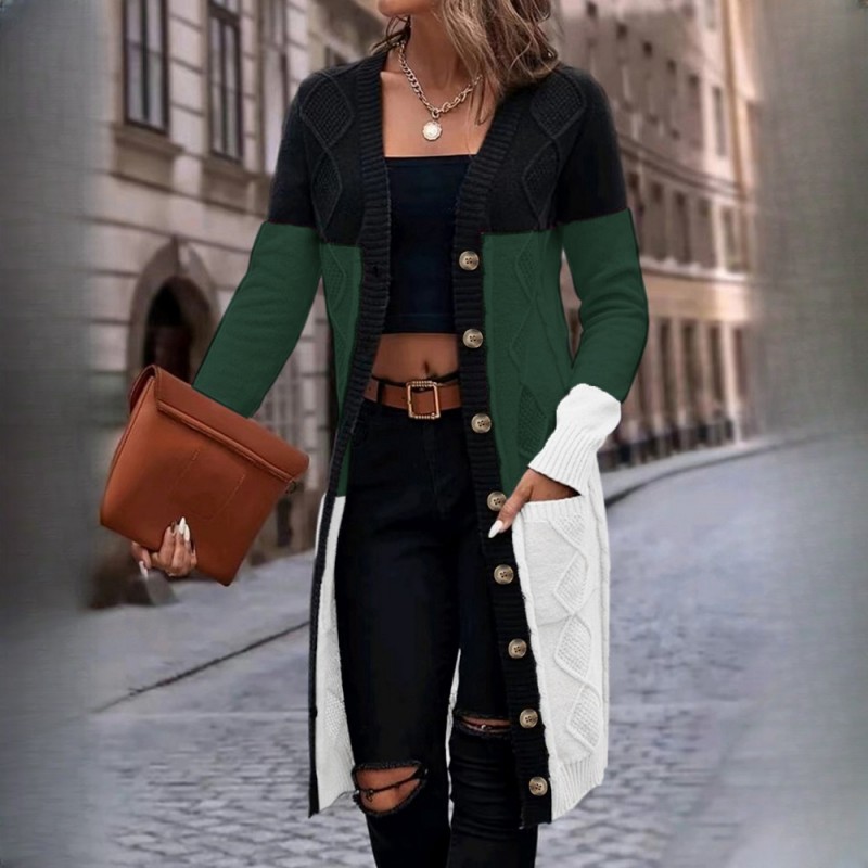 Womens Long Knitted Cardigan Sweater Coat For Winter Autumn